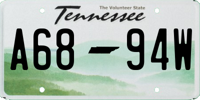 TN license plate A6894W