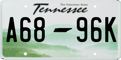 TN license plate A6896K