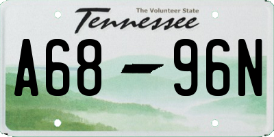 TN license plate A6896N