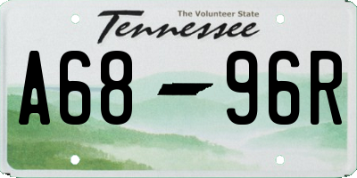 TN license plate A6896R