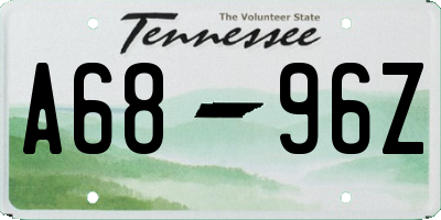 TN license plate A6896Z