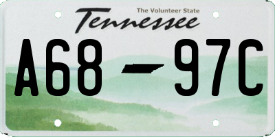 TN license plate A6897C