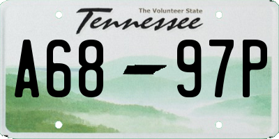 TN license plate A6897P
