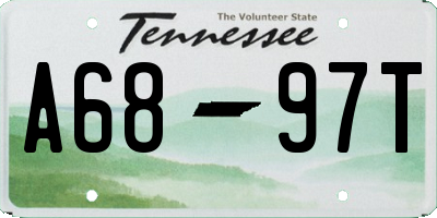TN license plate A6897T