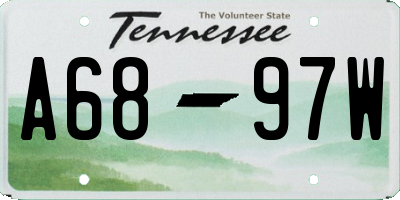 TN license plate A6897W