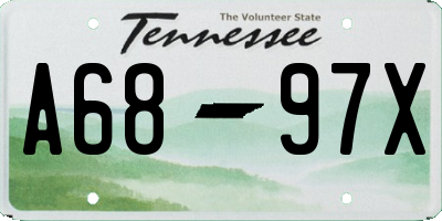 TN license plate A6897X