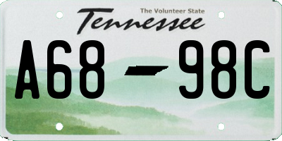 TN license plate A6898C