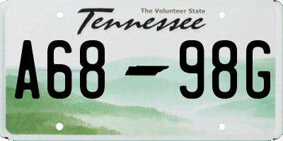 TN license plate A6898G