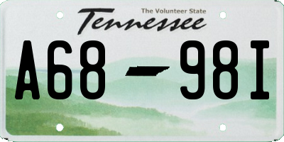 TN license plate A6898I