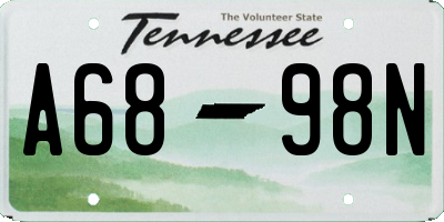 TN license plate A6898N