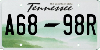 TN license plate A6898R