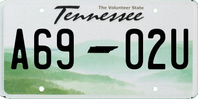 TN license plate A6902U