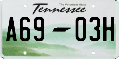 TN license plate A6903H