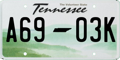 TN license plate A6903K