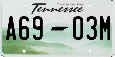 TN license plate A6903M