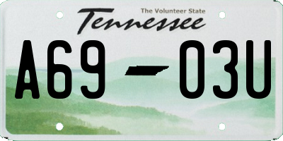 TN license plate A6903U