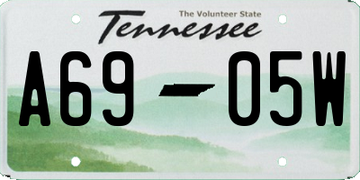 TN license plate A6905W