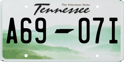 TN license plate A6907I
