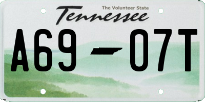 TN license plate A6907T