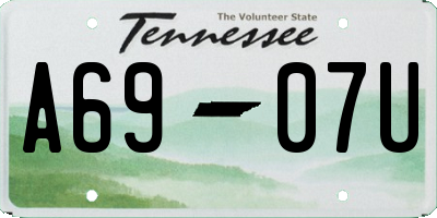 TN license plate A6907U