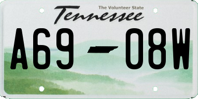 TN license plate A6908W