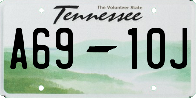 TN license plate A6910J