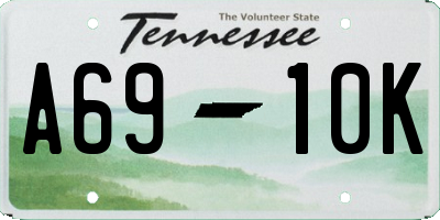 TN license plate A6910K