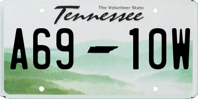 TN license plate A6910W