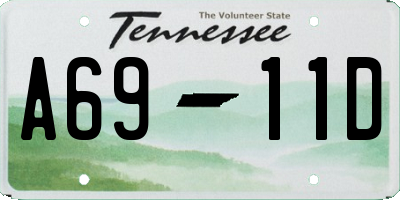 TN license plate A6911D