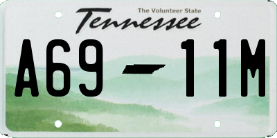 TN license plate A6911M