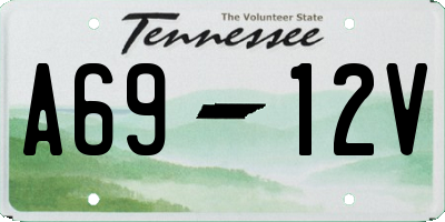 TN license plate A6912V