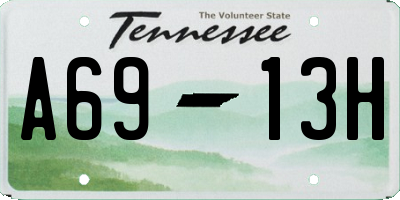 TN license plate A6913H