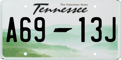 TN license plate A6913J