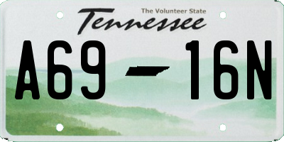 TN license plate A6916N