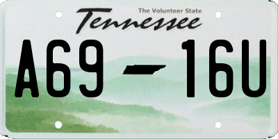 TN license plate A6916U
