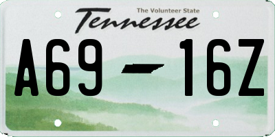 TN license plate A6916Z