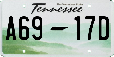 TN license plate A6917D