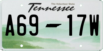 TN license plate A6917W