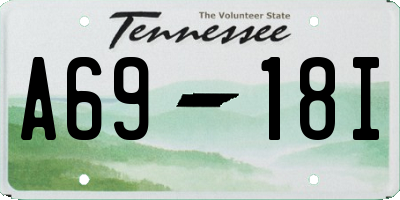 TN license plate A6918I