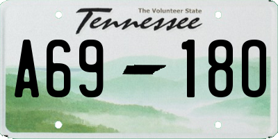 TN license plate A6918O