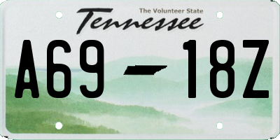 TN license plate A6918Z