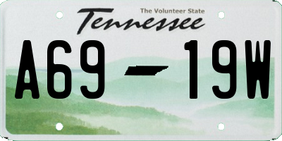 TN license plate A6919W