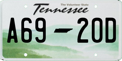TN license plate A6920D