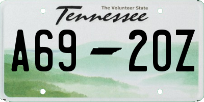 TN license plate A6920Z