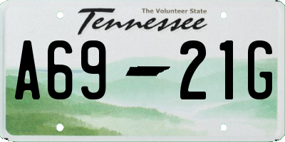 TN license plate A6921G