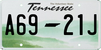 TN license plate A6921J