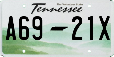 TN license plate A6921X
