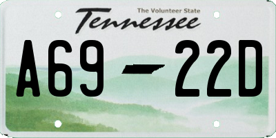 TN license plate A6922D