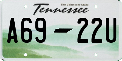 TN license plate A6922U