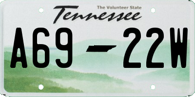 TN license plate A6922W